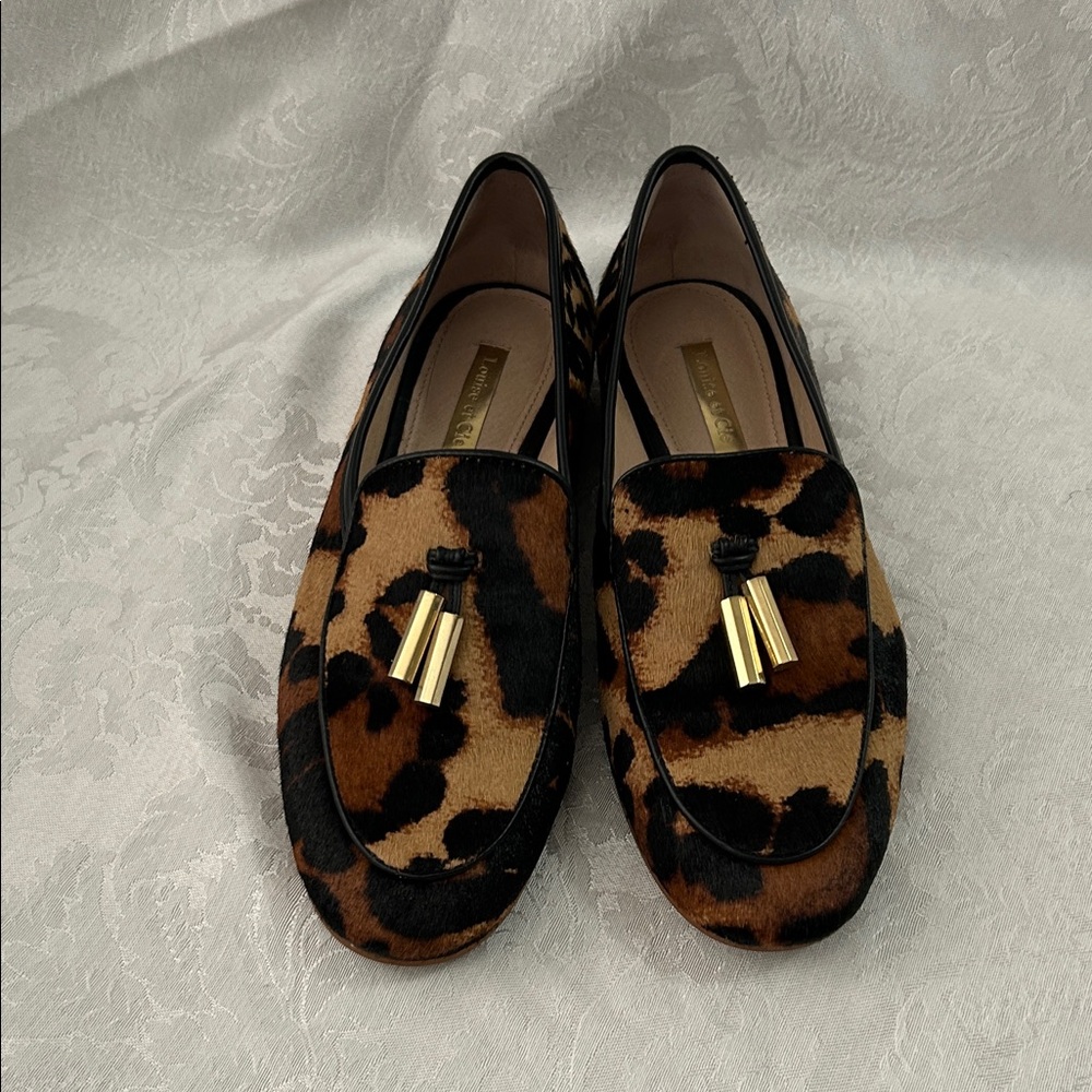 Louise et Cie blondell Leopard calf hair women’s Loafers with Tassels sz 7.5M/38 - Picture 3 of 16
